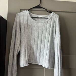 No Boundaries Gray Ribbed Sweatshirt